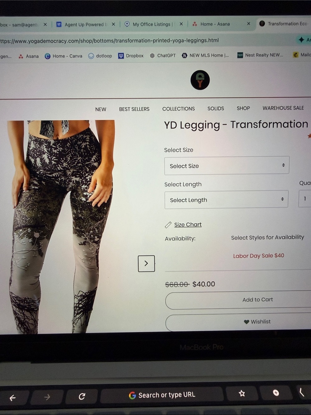 YD Legging - Transformation Printed High-Rise Leggings — Gray Black